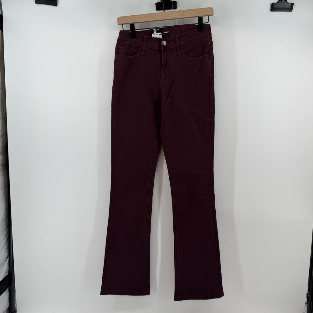 Express Bootcut Jeans Women 4 Wine Wash Mid Rise Stretch Denim